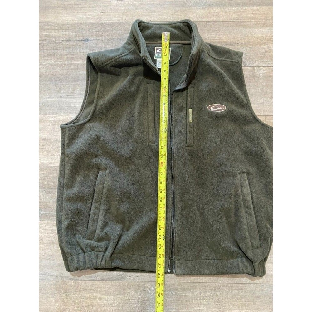 Drake Waterfowl Multi Pocket Fleece Hunting Vest Mens XXL Olive Missing Zipper - Picture 4 of 6